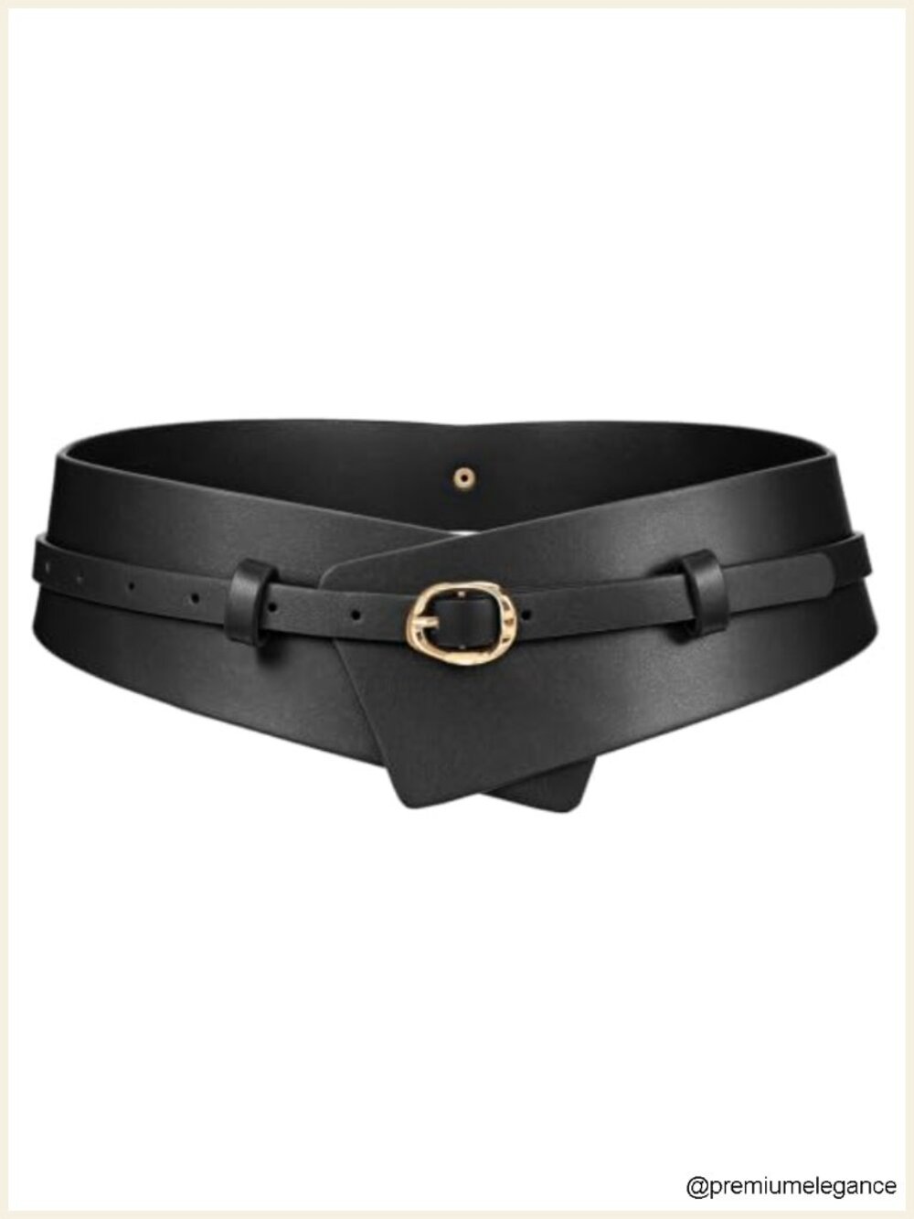 2-in-1 Wide PU Leather Waist Belt with Detachable Thin Strap